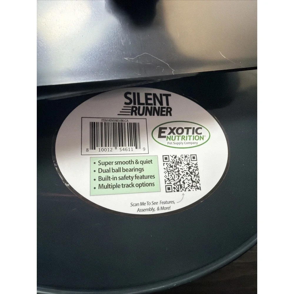 Silent Runner Pro Black - Durable Pet Exercise Wheel with Cage Attachment